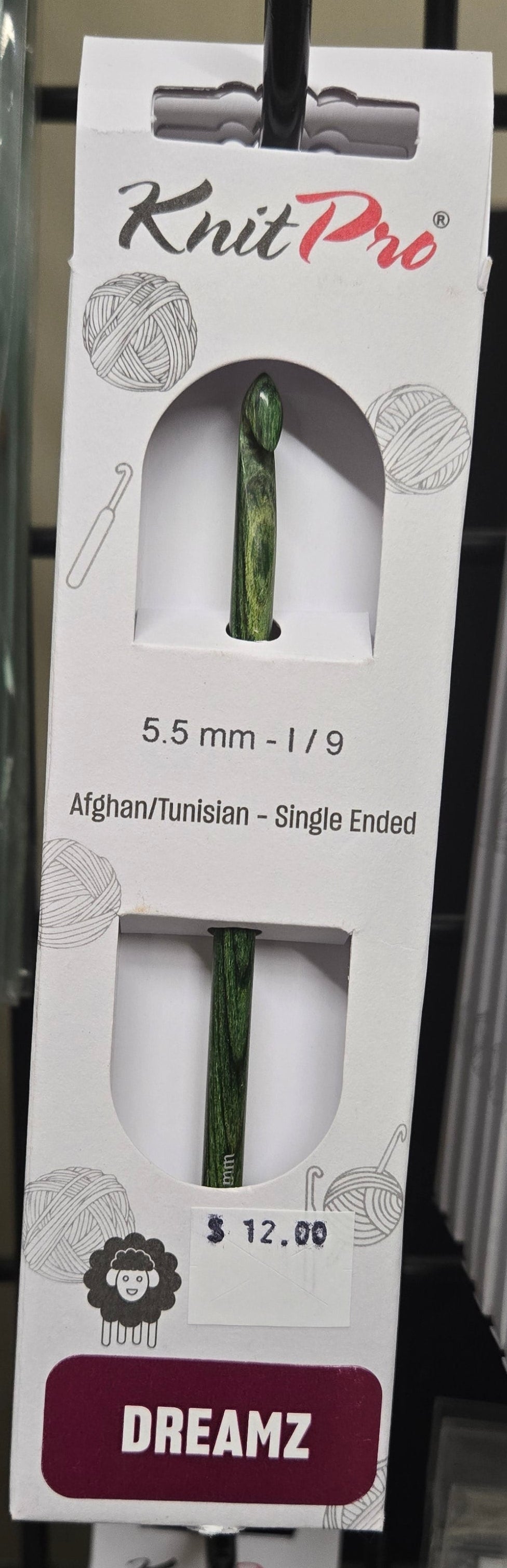 KnitPro Dreamz Wooden Single Ended Afghan/Tunisian Crochet Hooks