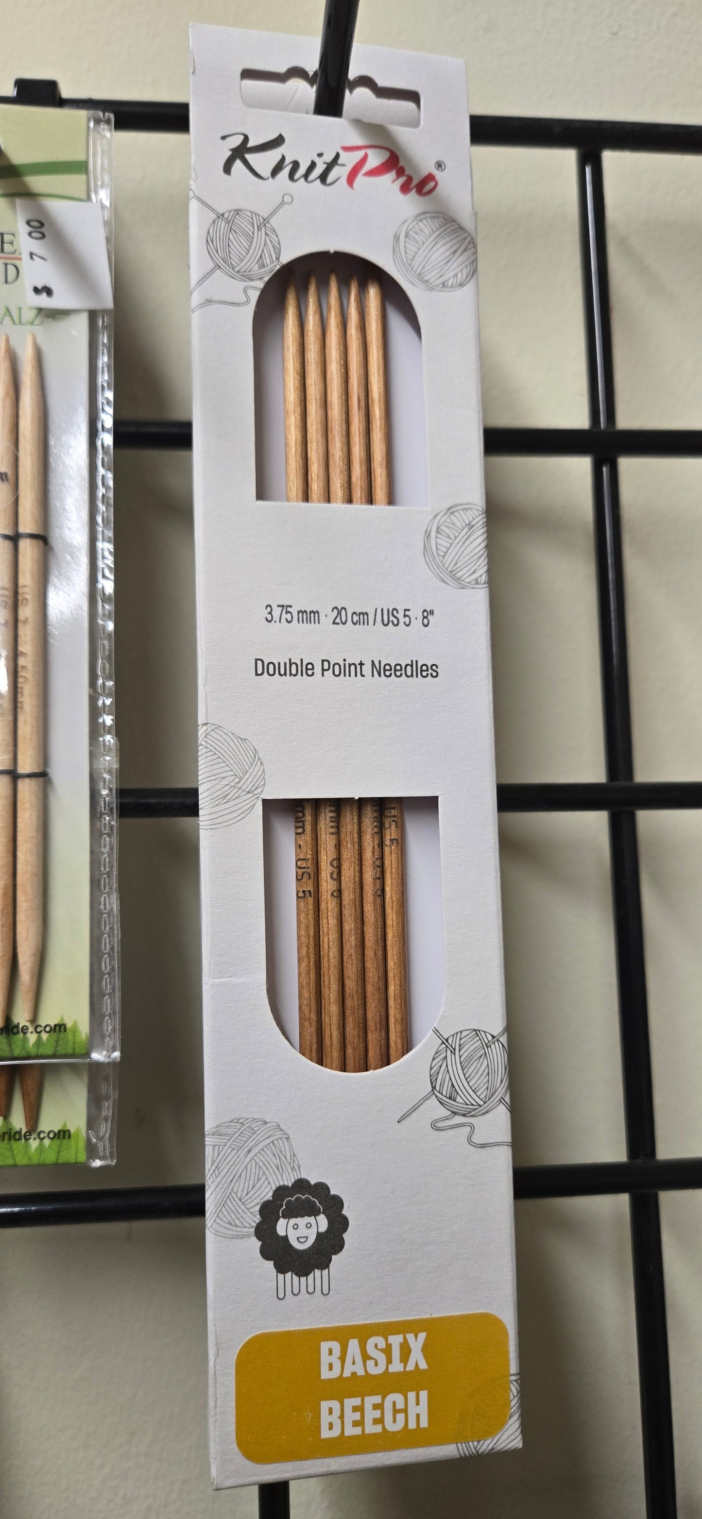 KnitPro Basix Beech 8" Double Pointed Knitting Needles